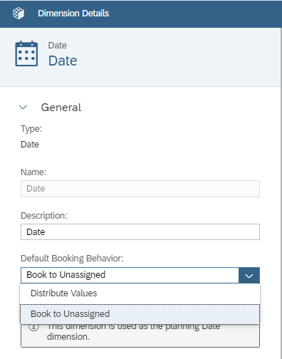 Booking behavior SAP Analytics Cloud Unassigned function