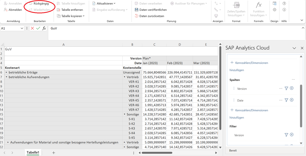 Add-In für Microsoft Excel SAC
